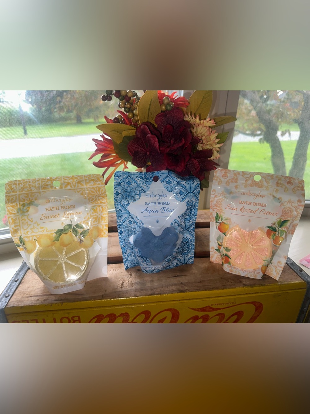 Amber Glow shaped bath bombs ~ Lemon, Orange Flower